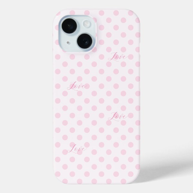Love Pink Polka Dots Patterns  Case-Mate iPhone Case (Back)