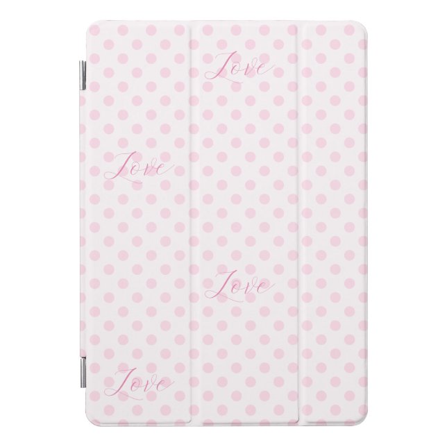 Love Pink Polka Dots Patterns iPad Smart Cover (Front)