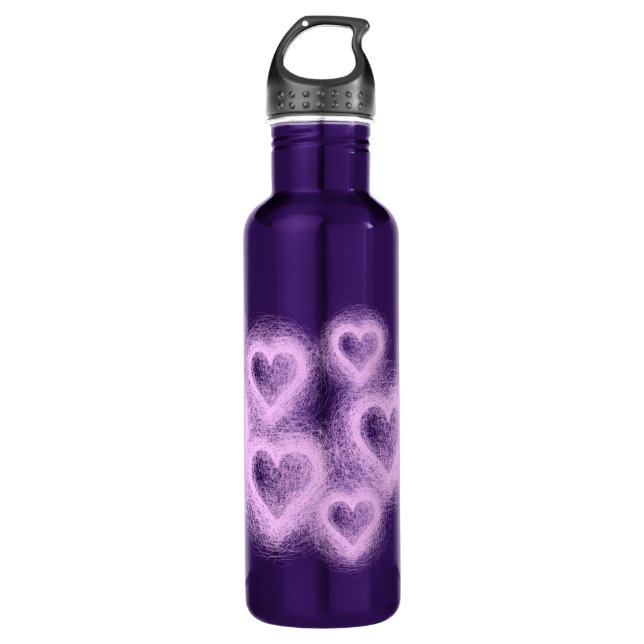 Love Pink Purple Heart Scratch Bottle (Front)