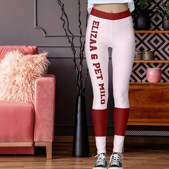 Love Pink Red Personalized Valentines Day Gifts Leggings (Creator Uploaded)