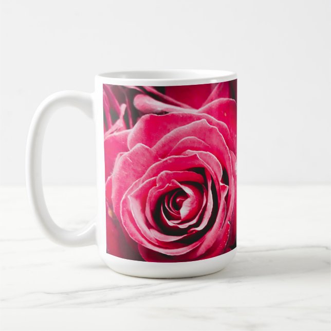 Love Pink Roses 15oz Classic Mug (Left)
