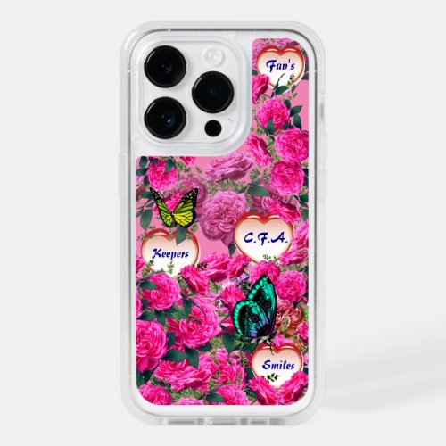 Love Pink Stylish Rose Gardens OtterBox iPhone 14 Pro Case