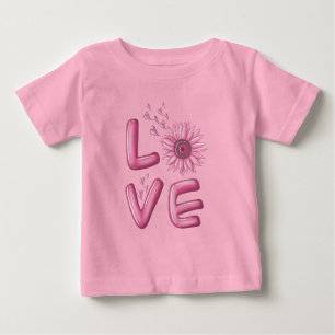 Love Pink Sunflower Baby T-Shirt