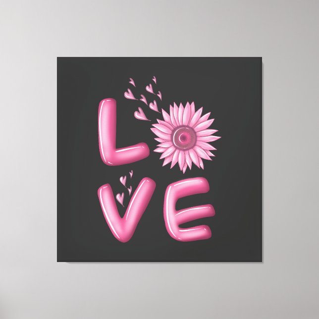 Love Pink Sunflower   Canvas Print (Front)