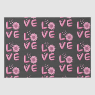 Love Pink Sunflower Tissue Paper
