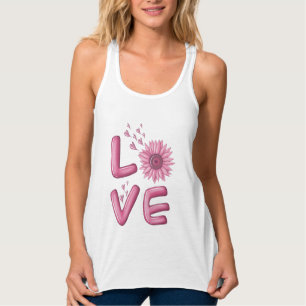 Love Pink Sunflower Womens Tank Top