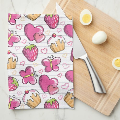 Love Pink Sweets Kitchen Towel