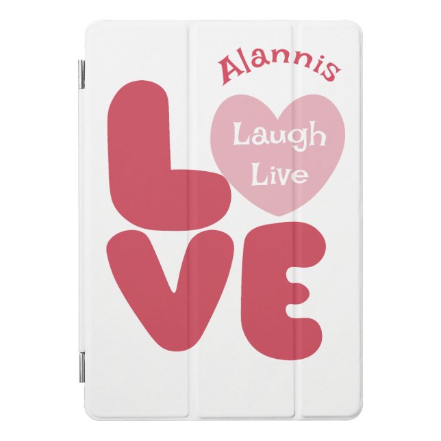 LOVE Pink Typography  iPad Pro Cover (Front)
