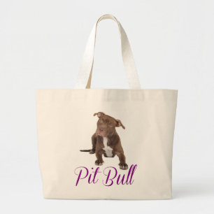 Love Pit Bull Puppy Dog Canvas Totebag Large Tote Bag