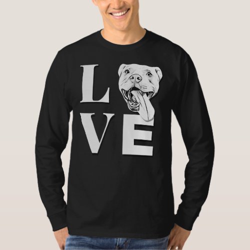 Love Pit Bulls Designer Pitbull L O V E T_Shirt