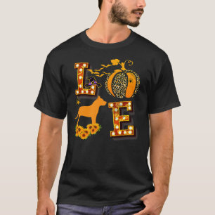 Love Pitbull Leopard Print Pumpkin Halloween Costu T-Shirt