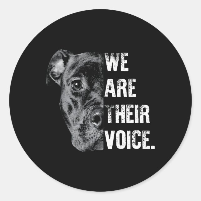 Love Pitbull We Are Their Voice Classic Round Sticker (Front)