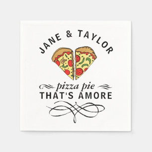 Love Pizza Add Names Paper Napkins