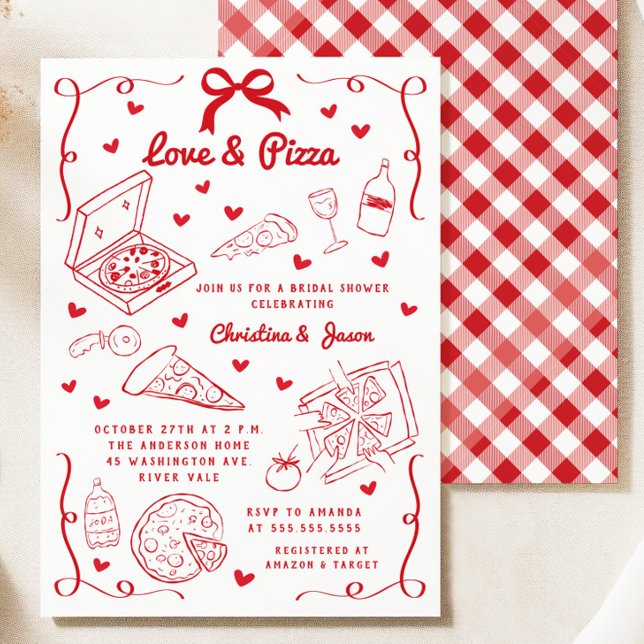 Love & Pizza Bridal Shower Invitation (Creator Uploaded)