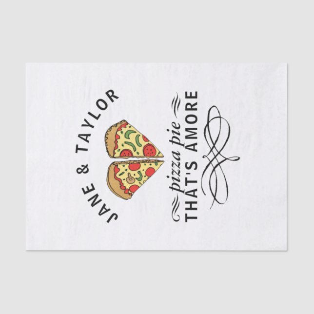 Love Pizza Couples Names Tissue Paper (Front)