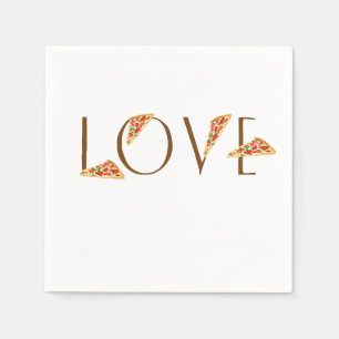 Love Pizza Fun Trendy Typography Napkins