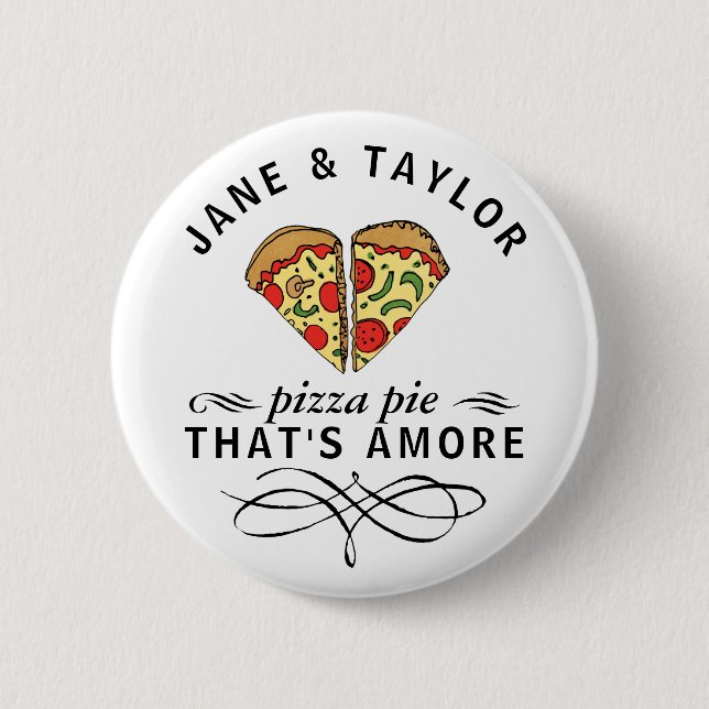 Love Pizza Personalized Button (Front)