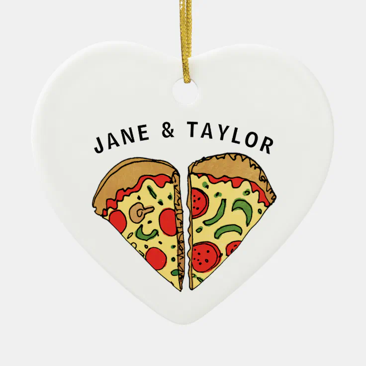 Love Pizza Personalized Ceramic Ornament Zazzle