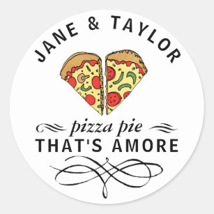 Love Pizza Personalized Classic Round Sticker
