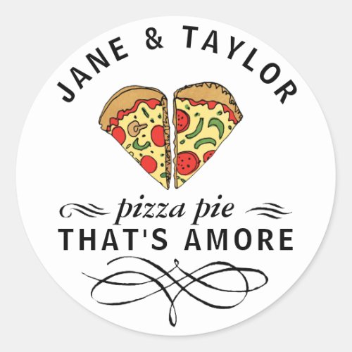 Love Pizza Personalized Classic Round Sticker