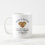 Love Pizza Personalized Coffee Mug<br><div class="desc">Personalize this humorous mug with the names of you and your spouse.  Design features two slices of delicious pizza with the words "pizza pie,  That's Amore".  Perfect for a pizza loving couple!</div>