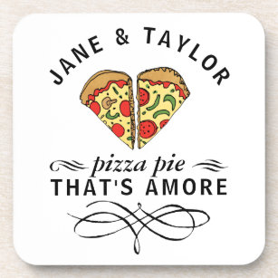 Love Pizza Personalized Drink Coaster