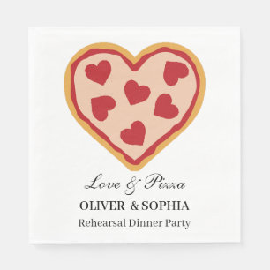 Love & Pizza Rehearsal Dinner Party Napkins