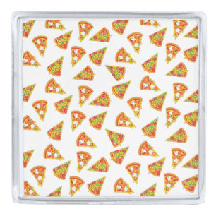 Love Pizza Silver Finish Lapel Pin
