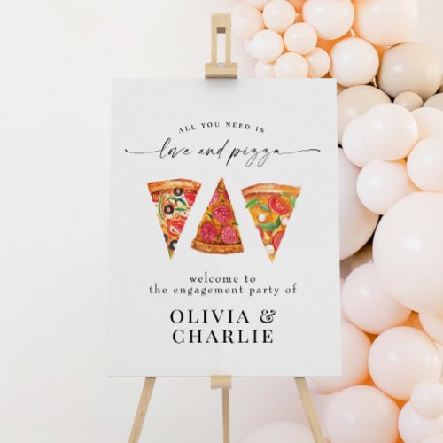 Love  Pizza Welcome Wedding Poster