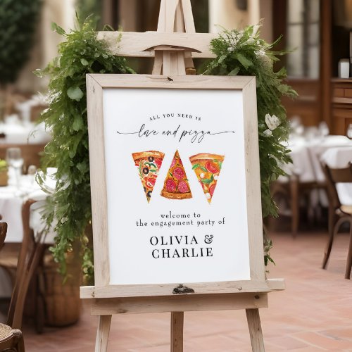 Love  Pizza Welcome Wedding Poster