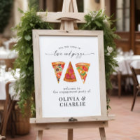Love & Pizza Welcome Wedding Welcome Sign