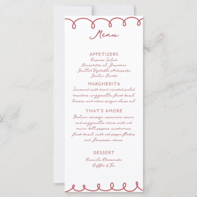 Love & Pizza | Whimsical Menu (Front)
