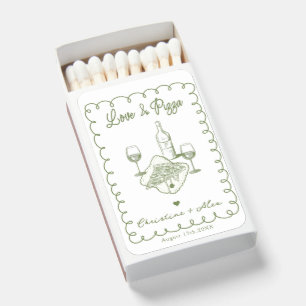 Love & Pizza   Whimsical  Wedding Matchboxes