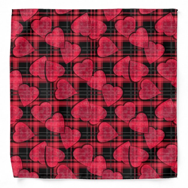 Love plaid bandana (Front)