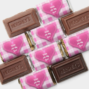 Love Plaid Modern Pink Collection Hershey's Miniatures