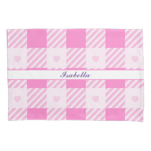 Love Plaid Modern Pink Collection Pillow Case