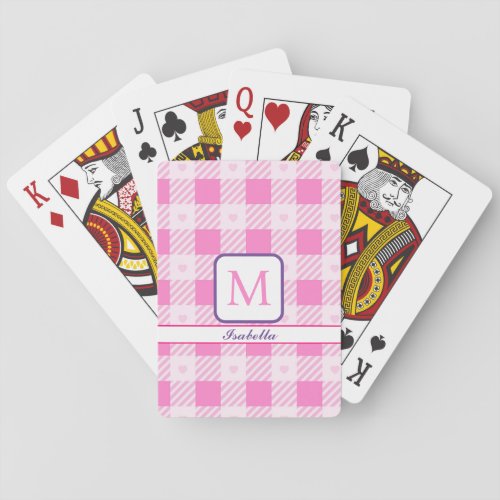 Love Plaid Modern Pink Collection Playing Cards