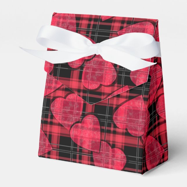 Love plaid, plaid favor boxes (Front Side)
