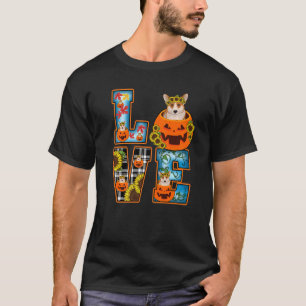 Love Plaid Pumpkin Corgi Happy Thanksgiving Dog Ow T-Shirt