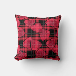 Love plaid throw pillow