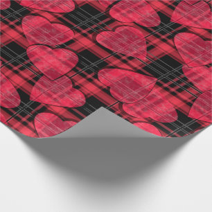 Love plaid wrapping paper