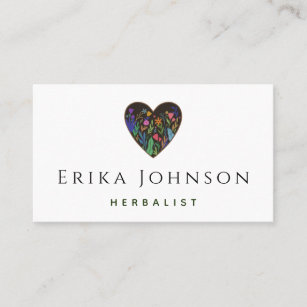 Love Plant Herbalist Holistic Healing Nature Theme Business Card