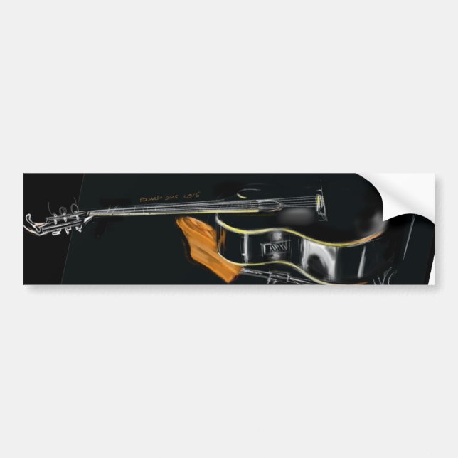 LOVE PLAY GUITAR BUMPER STICKER (Front)