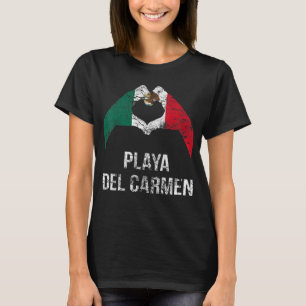 Love Playa del Carmen Vacation Vintage Mexico Flag T-Shirt