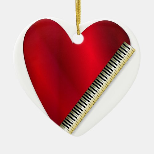 Love Playing Piano Ceramic Ornament