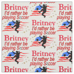 LOVE PLAYING SOCCER PERSONALIZED FABRIC