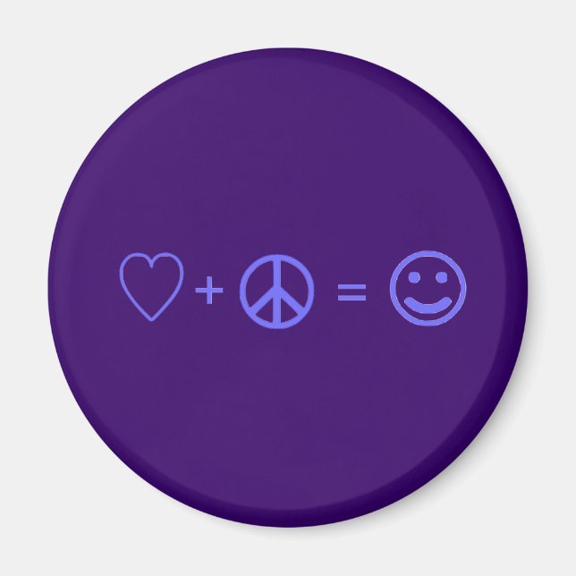 Love plus Peace equals Happiness Magnet (Front)