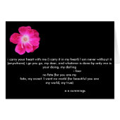 Love poem by e e commings with pink rose (Front Horizontal)