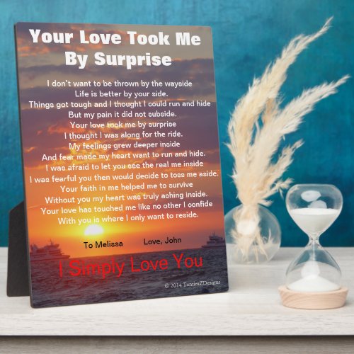 Love Poem Cape May Sunset Ships Passing EASEL Plaque