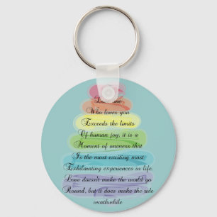 "Love" Poem Gifts Artsy Tree Design Keychain